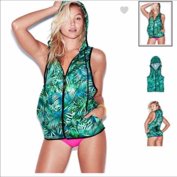 PINK Victoria's Secret fern tropical anorak - Picture 1 of 4